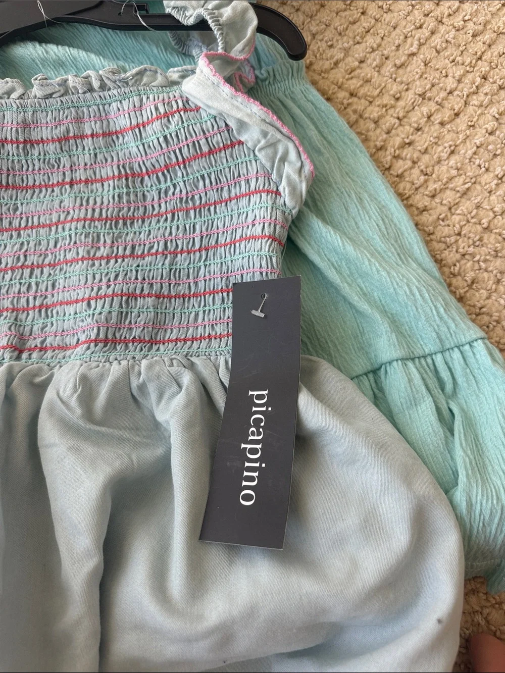 Picapino Set of 2 Light Blue Girls' Summer Dress and Mint dress size 4